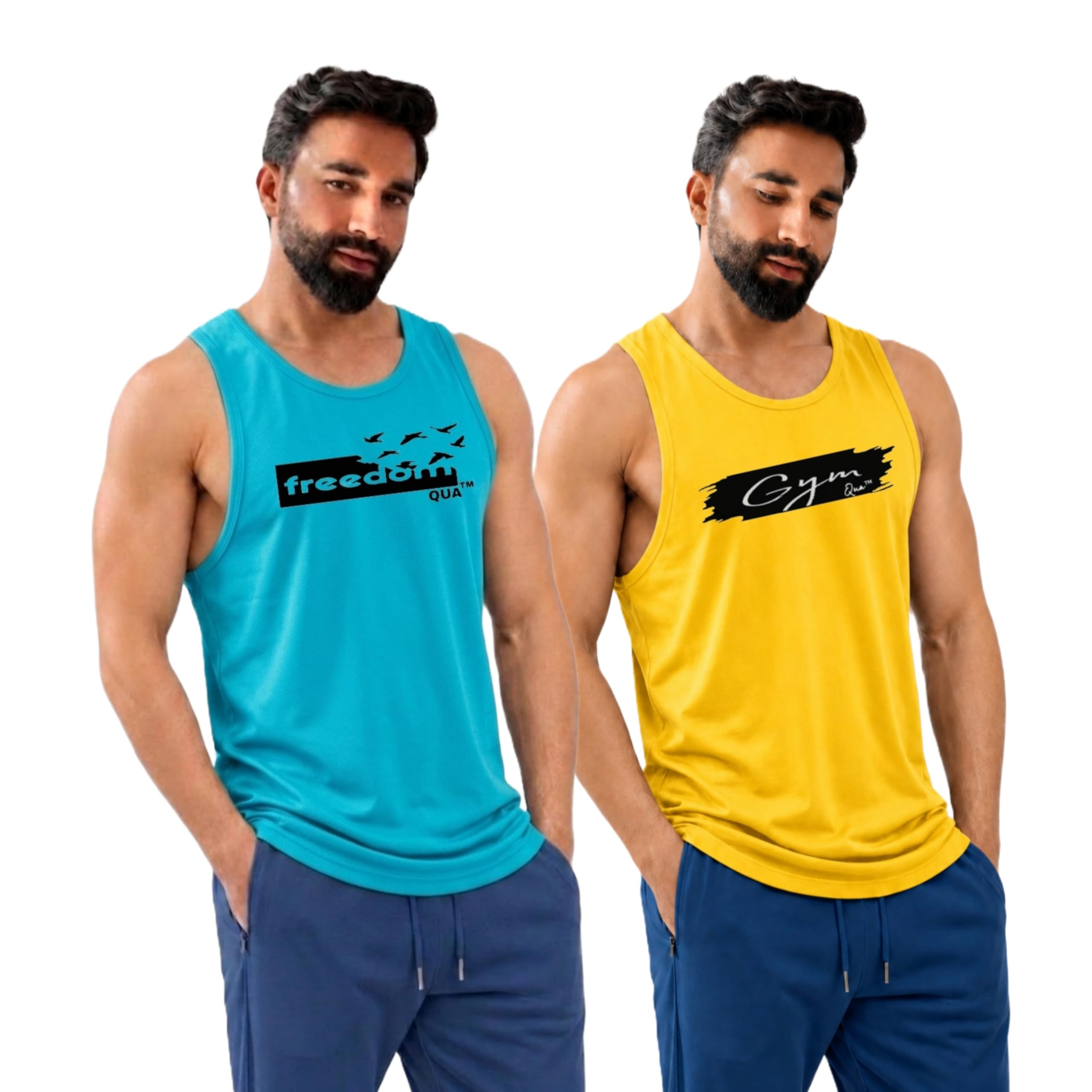 qua Tank Top Collection, sendow for Men | Sleeveless Gym Vest | Tank Top for Men's |Vest for Man Graphic Print Design, Beach, Casual Wear| Gym Vest for Men, Combo-picture-55