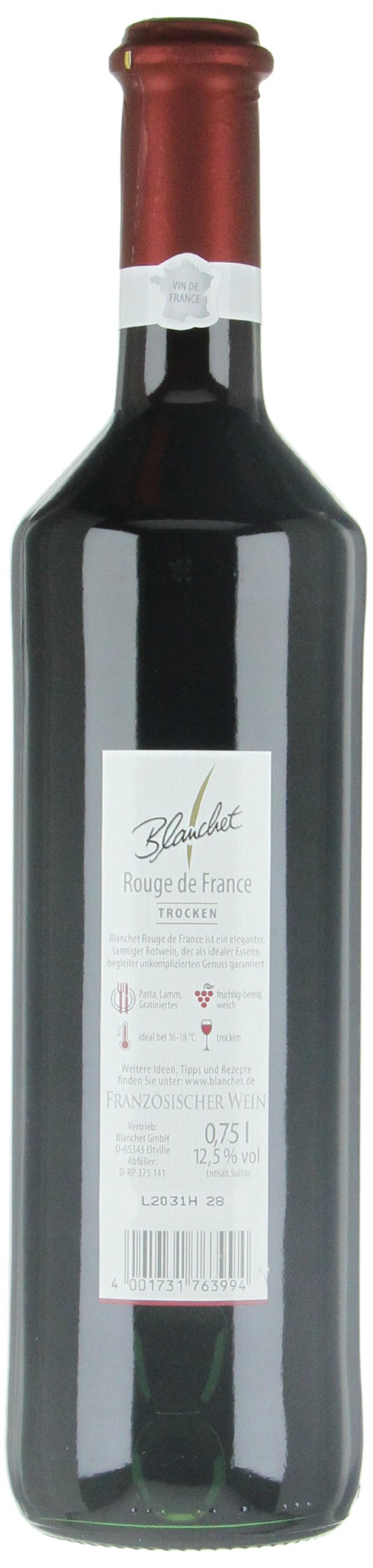 Blanchet Rouge de France Rotwein Trocken (6 x 0,75l)
