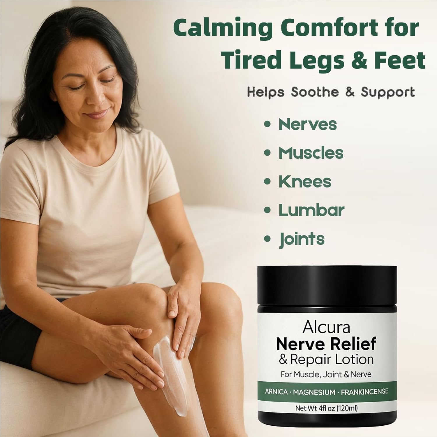 Alcura Nerve Cream, Alcura Neuropathy Lotion with Arnica, Daily Nourishment for Health, Suitable for Knee, Lumbar, Neck, Hand and Foot - Image 3