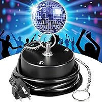Vista 7 de Motor de bola de discoteca de velocidad de 1.5 rpm, bola de espejo resistente, rotador eléctrico de motor lento, soporta bolas de espejo de 4 a 16