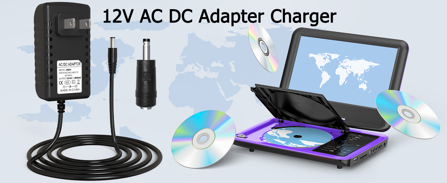 Amazon.com: 12V Portable DVD Player Adapter Charger - Universal