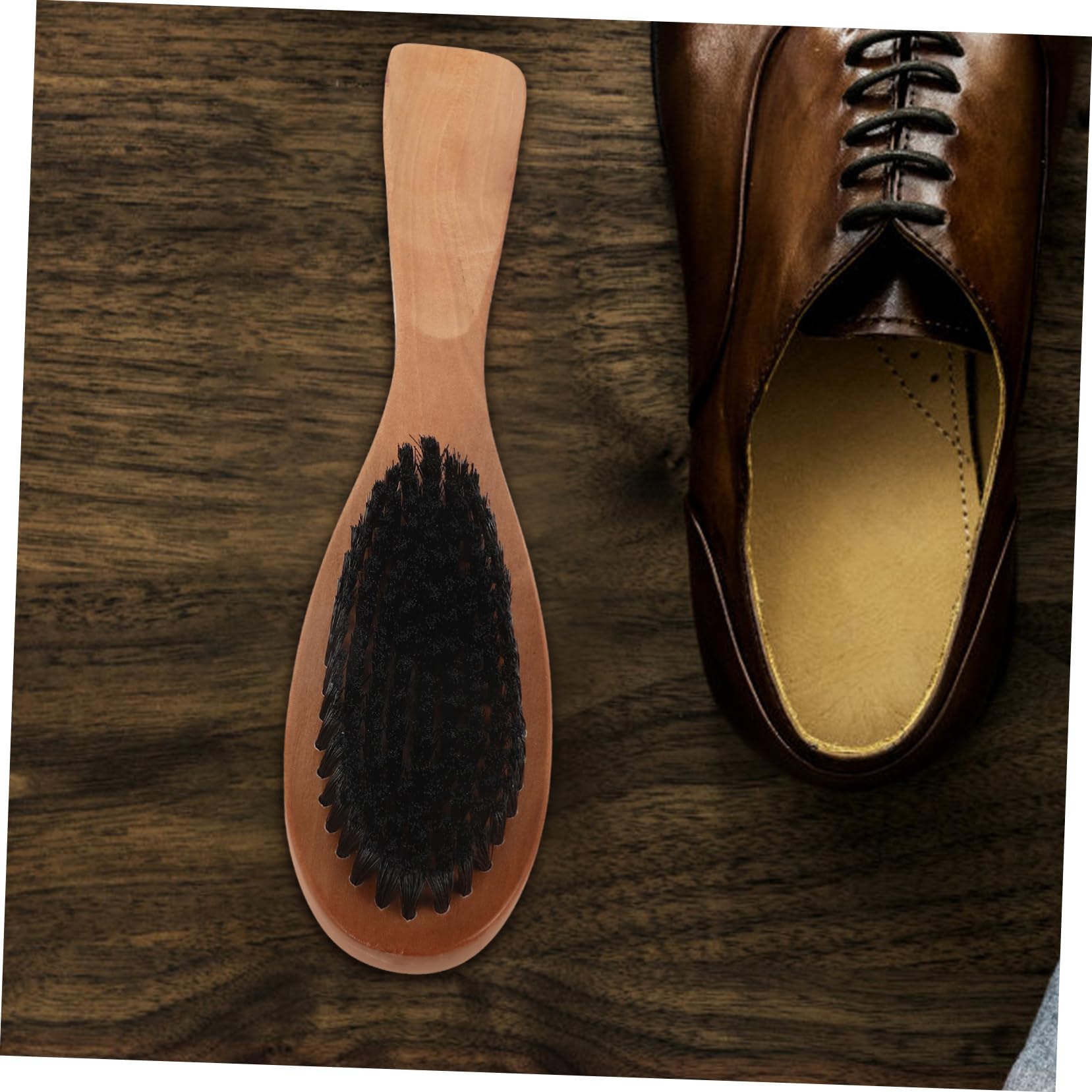 5 Piezas Cepillo para Zapatos de Madera Maciza Limpiador de alfombras de cerdas Cepillo para Limpiar Botas de cerdas para Zapatos para Limpiar Zapato Limpio AOKWAWALIY