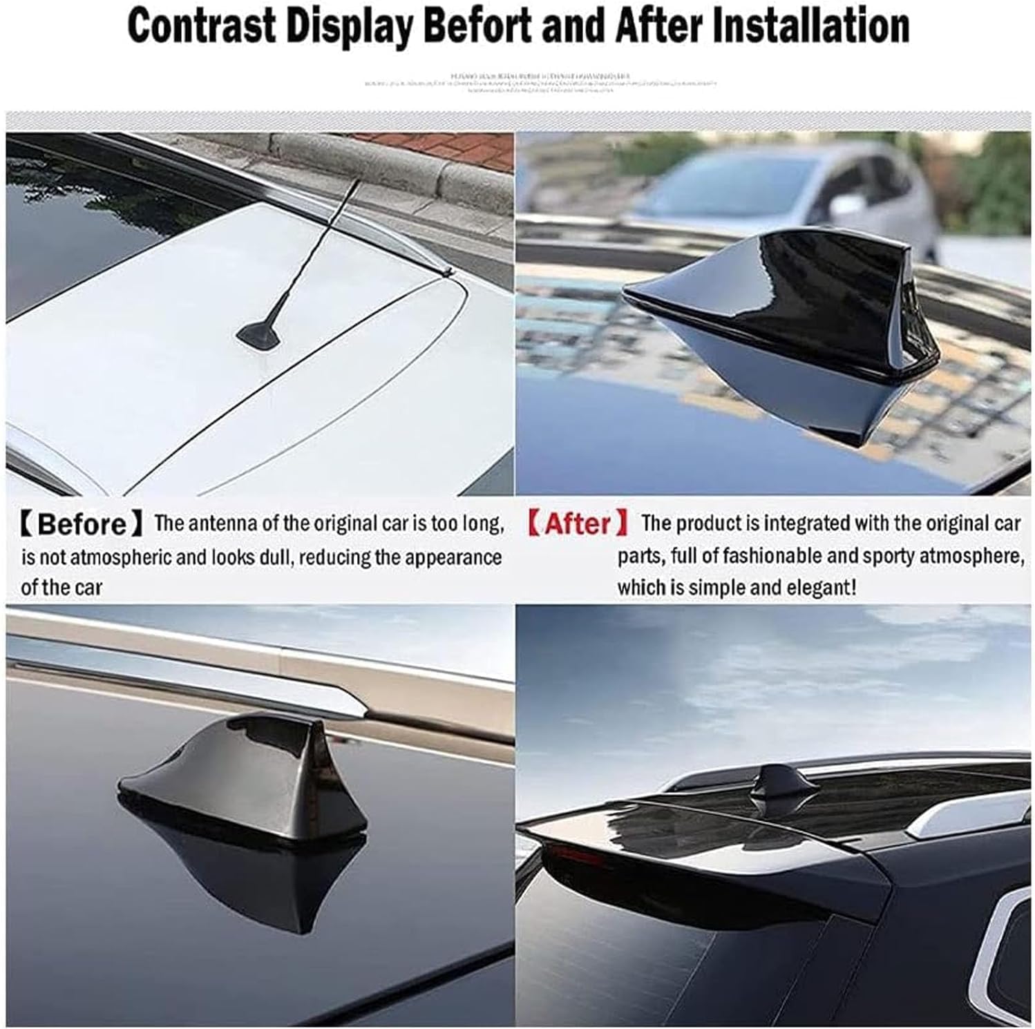Antenna a Pinna di squalo per Auto Jeep Wrangler III Open off-Road (2007-2011), Antenna Impermeabile per Tetto Auto, Copertura per Antenna con Adesivo, F/Blu