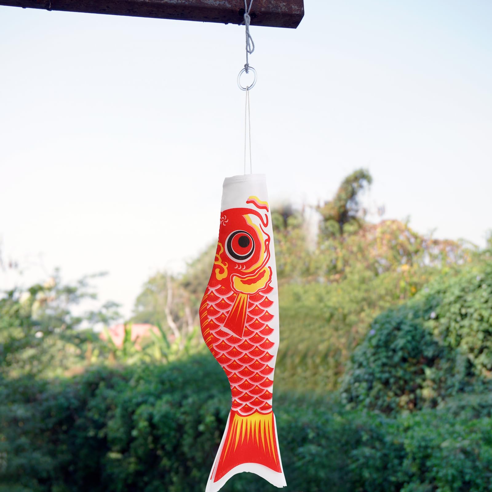 BESPORTBLE Koinobori Juego de 5 piezas para exteriores Koi Windsack en forma de carpa, 40 cm, decoración de jardín japonesa, streamer de viento Koi para Izakaya, hotel, escuela, sushi bar japonés