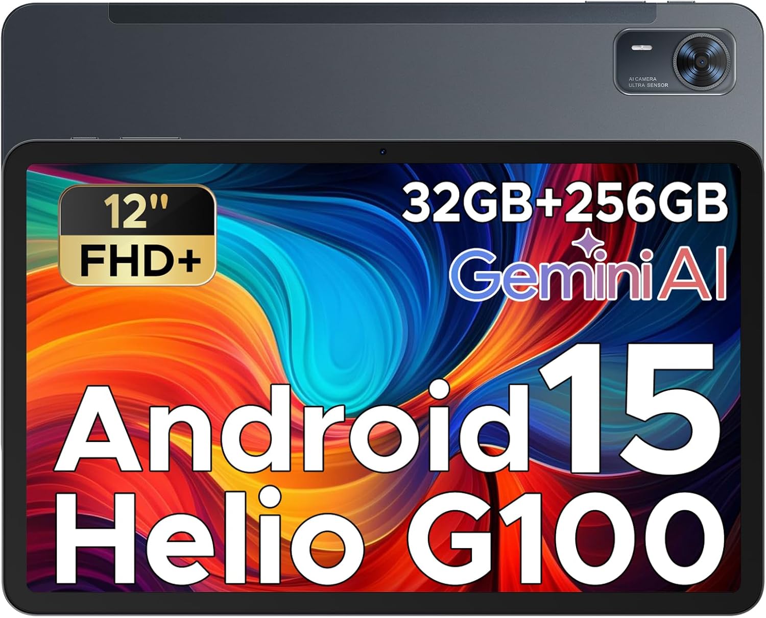 DOOGEE Tab E3+ 12 Inch Android 15 Tablet: 2.4K 90Hz Display, Helio G100, 32GB RAM+256GB, 8800mAh Battery, Gemini AI Gaming Tablet