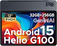 DOOGEE Tab E3+ 12 Inch Android 15 Tablet: 2.4K 90Hz Display, Helio G100, 32GB RAM+256GB, 8800mAh Battery, Gemini AI Gaming Tablet