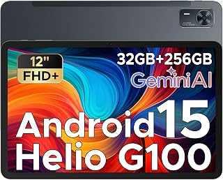 DOOGEE Tab E3+ 12 Inch Android 15 Tablet: 2.4K 90Hz Display, Helio G100, 32GB RAM+256GB, 8800mAh Battery, Gemini AI Gaming Tablet