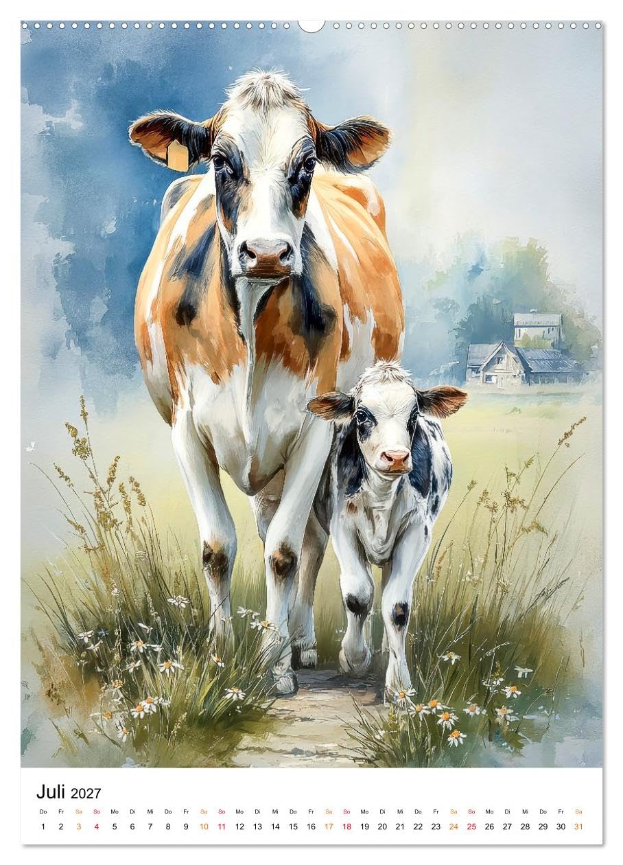 CALVENDO - Bauernhof Tiere (hochwertiger Premium Wandkalender 2027 DIN A2 hoch), Kunstdruck in Hochglanz: Ein Jahr voller Tier- und Landliebe.