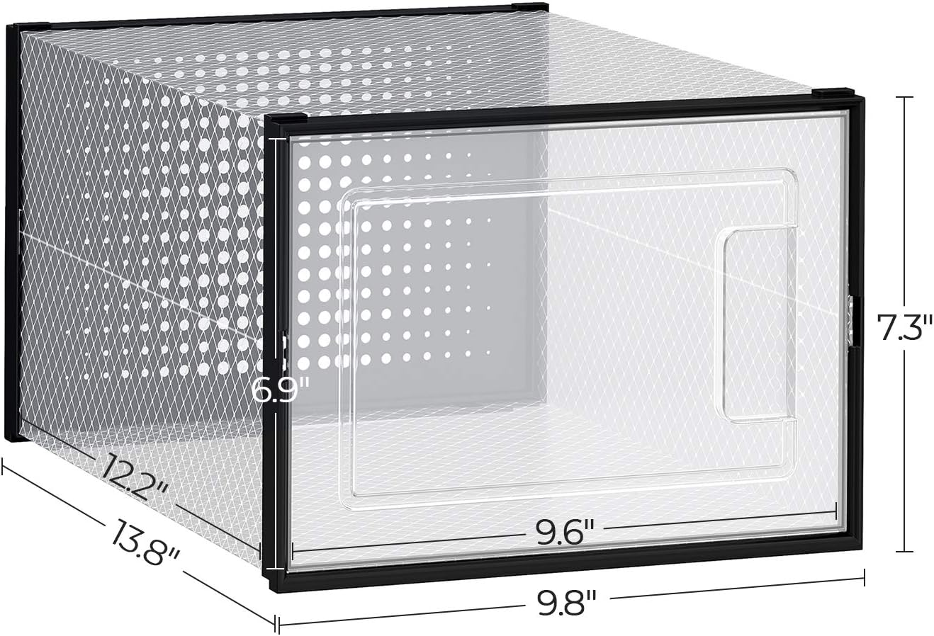 Flаѕh Dеаlѕ - 40% оƒƒ SONGMICS Shoe Boxes, Pack of 18 Clear Plastic Stackable Shoe Organizers, Fit up to US Size 9.5, Sneakers Boots Storage Containers, 9.8 x 13.8 x 7.3 Inches, Transparent and Black ULSP007B18 Prоmо 40% оƒƒ SONGMICS Shoe Boxes, Pack of 18 Clear Plastic Stackable Shoe Organizers, Fit up to US Size 9.5, Sneakers Boots Storage Containers, 9.8 x 13.8 x 7.3 Inches, Transparent and Black ULSP007B18