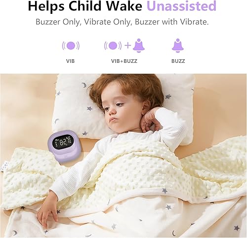 Miniatura 9 de Reloj despertador vibratorio para durmientes pesados, agitador de cama recargable con batería debajo de la almohada, vibración ajustable,