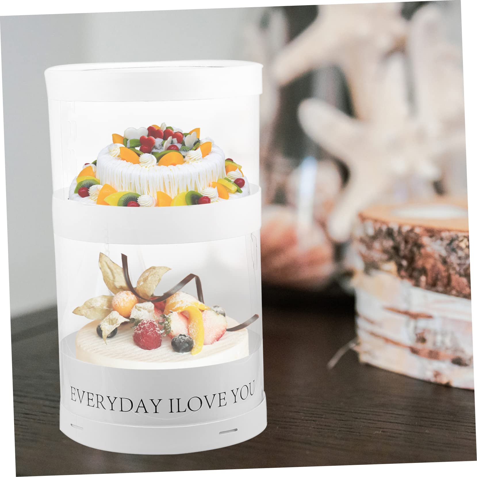 PRETYZOOM Elegant Cake Box Birthday Cake Packaging Transparent Bakery Packing Box Perfect for Parties