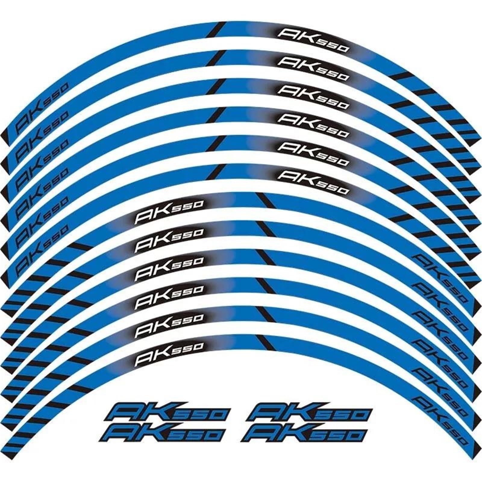 12 Strips Motorcycle Reflective Decals Wheels Rim Stickers Decoration Styling Sticker for KYMCO AK550 Ak 550(Color18)