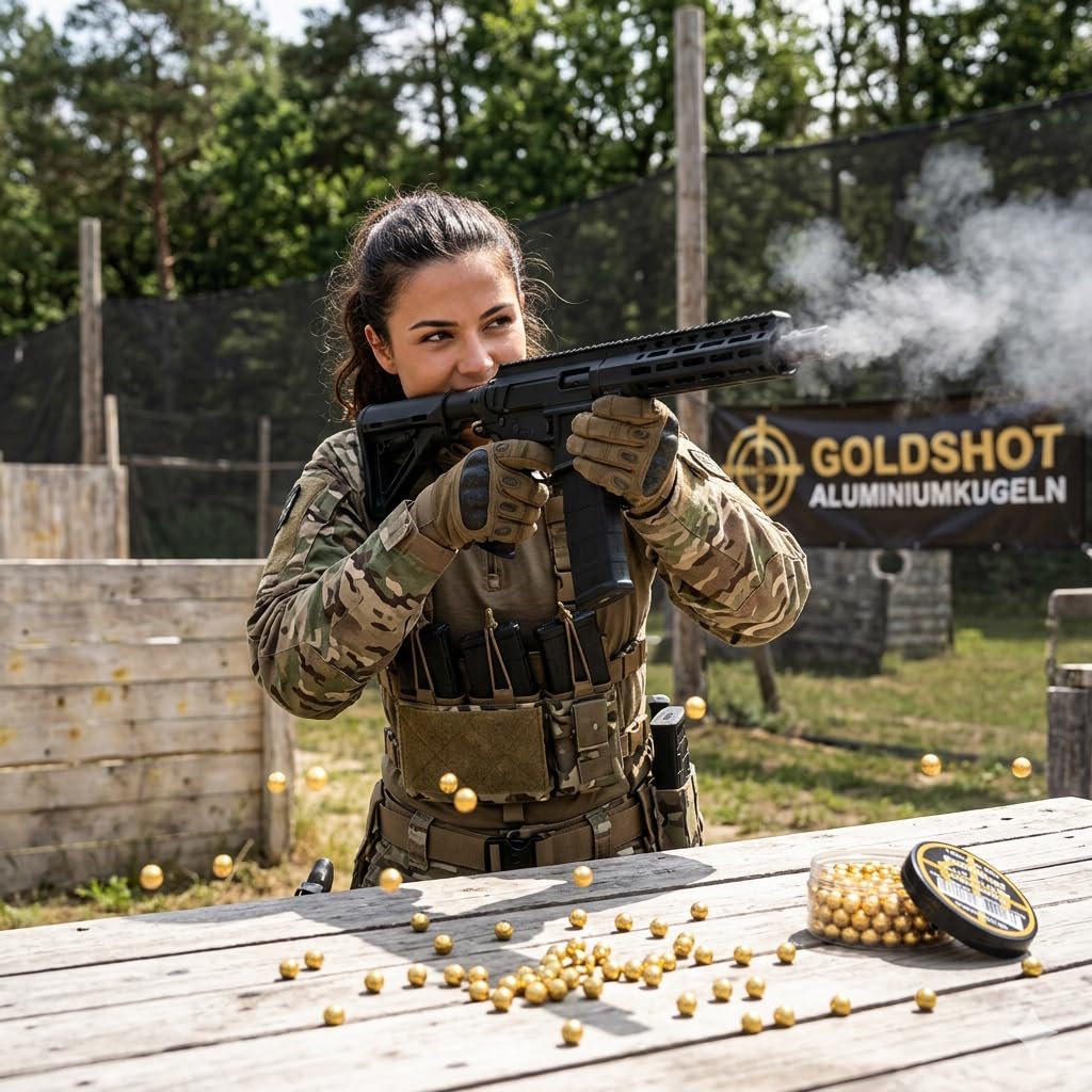 30x GoldShot Performance Aluminium Kugeln Cal.68, 17,2 mm, 7,3 g, Gold-eloxiert, Extra Hart