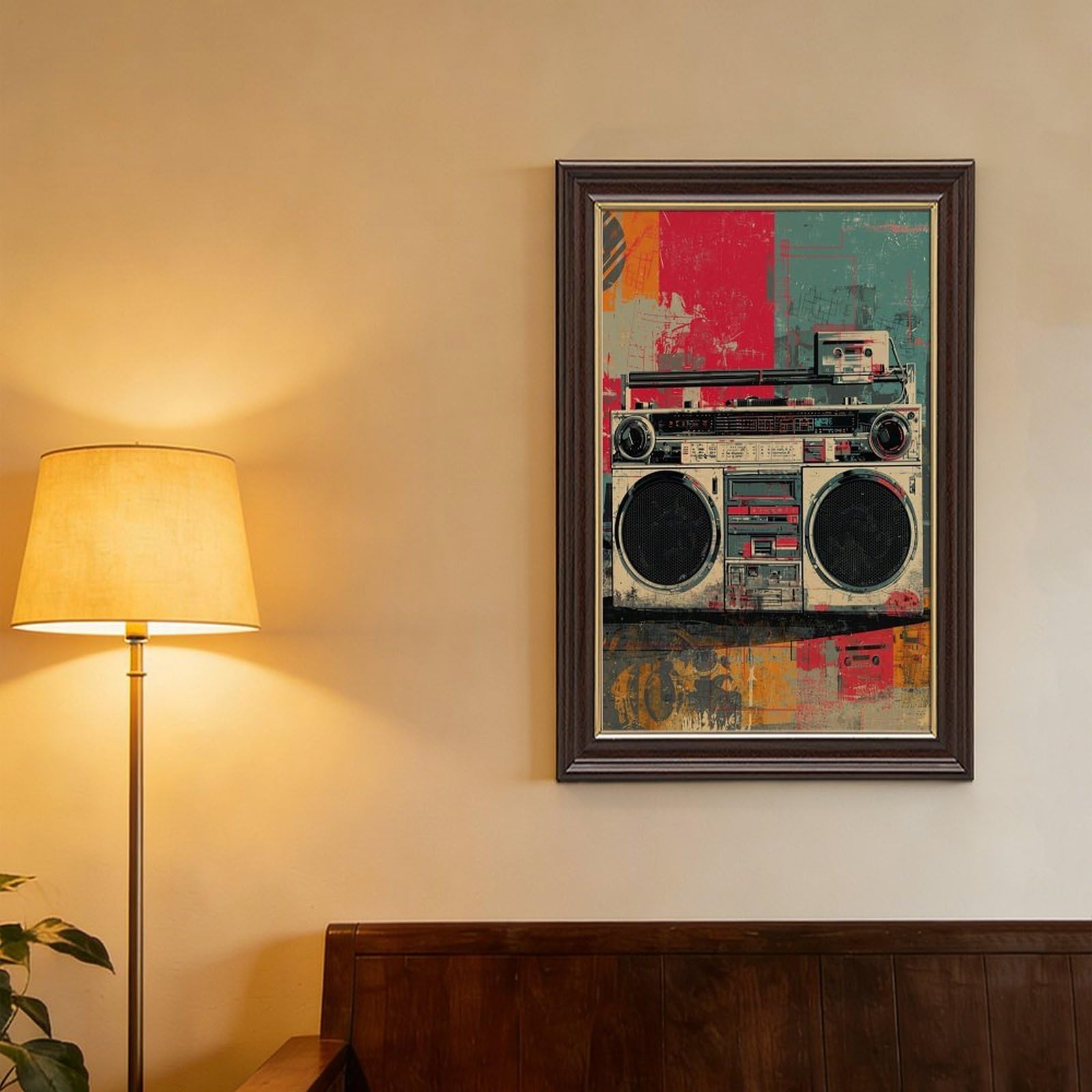 AYINUER Poster su tela retrò Boombox per la decorazione della casa regalo