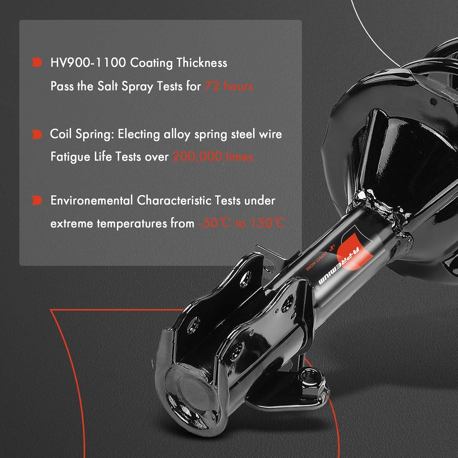 A-Premium Rear Pair (2) Complete Strut & Coil Spring Assembly Compatible with Kia Spectra 2001 2002 2003 2004, Driver and Passenger Side