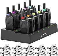 Vista 1 de Retevis H-777 Walkie Talkies for Adults, Long Range 2 Way Radio with Earpieces, 10 Way Multi Gang Charger, Type C Rechargeable Handheld Two-Way