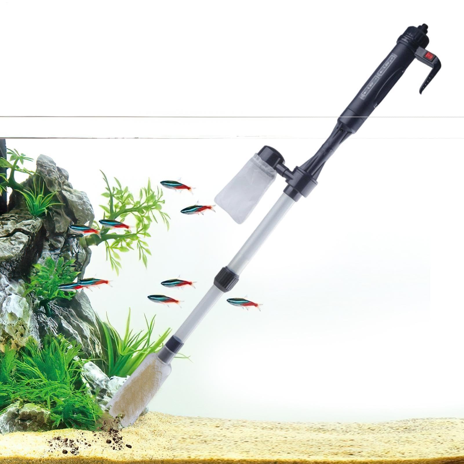 Telescopic Tube Fish Tank Vacuum - USB Rechargeable Fish Tank Vacuum