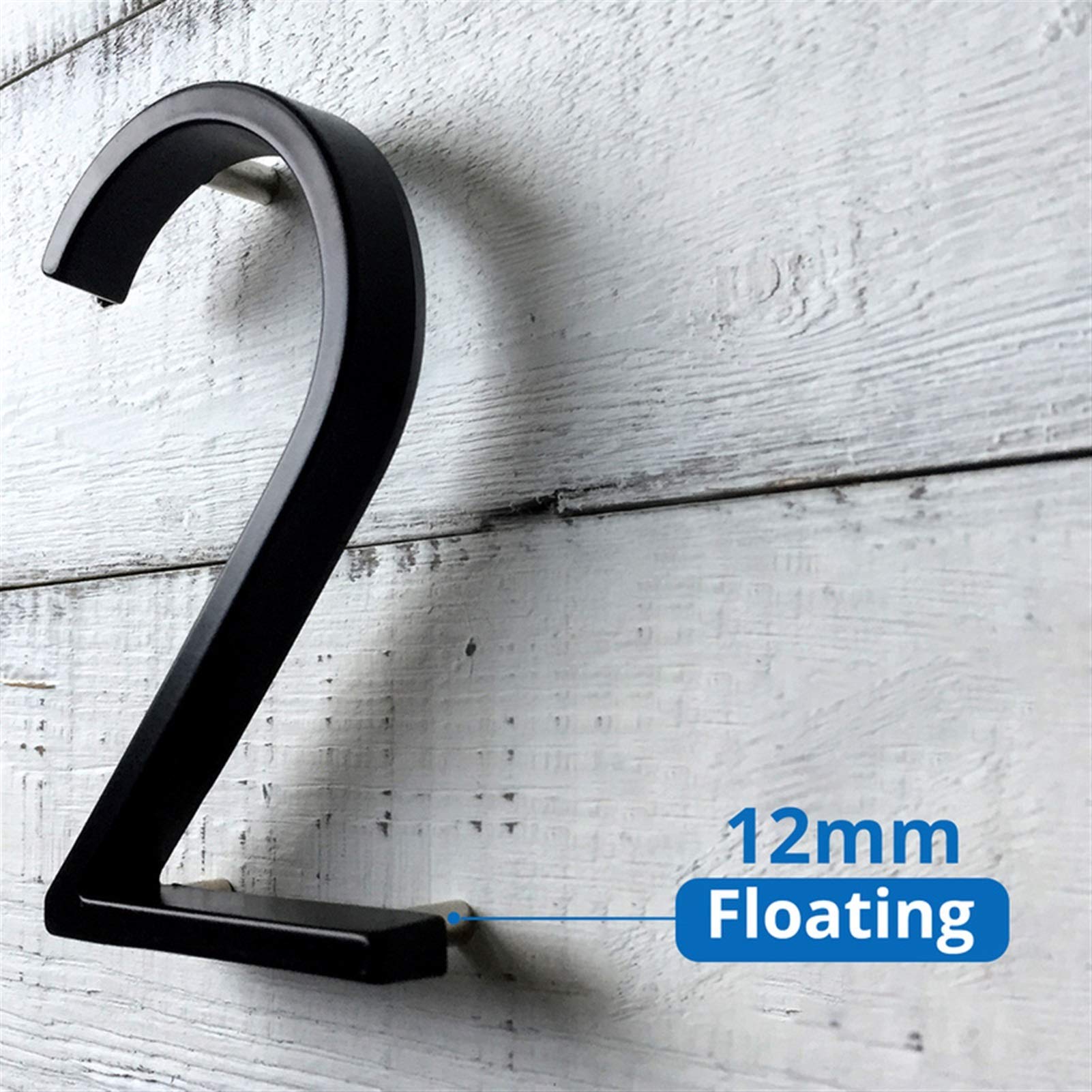 12cm 5-calowy czarny numer drzwi Cyfrowy znak zewnętrzny na drzwi(B)