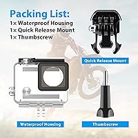 Vista 3 de HONGDAK Carcasa impermeable para GoPro Hero 4/3/3+, 60M/196FT, carcasa protectora subacuática para buceo con soporte de montaje en soporte