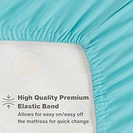 Everyday Kids Fitted Crib Sheet, 100% Soft Breathable Microfiber Baby Sheet, Fits Standard Size Crib Mattress 28in x 52in, Aqua Nursery Sheet