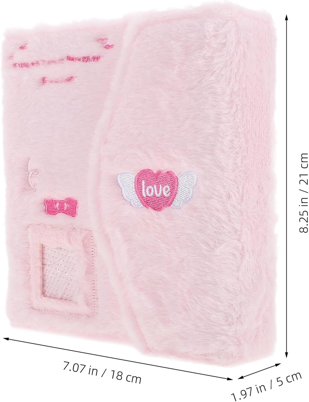 Plush Photocard Binder Mini Memory Book Pink 3-inch Pocket Photo Organizer Scrapbooking Storage Album for Collecting Tickets and Cards