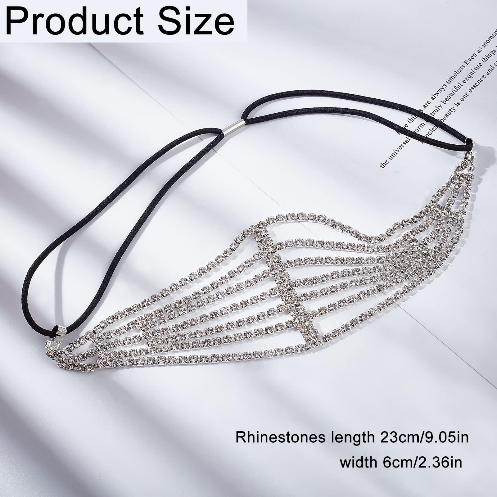NICENEEDED Silver Rhinestone Head Chain - Image 3