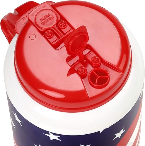 Miniatura 4 de Plum Hill Taza aislada de la bandera de Estados Unidos de 100 onzas con asa y popote flexible con tapa abatible, tapa fácil de verter, mantiene las