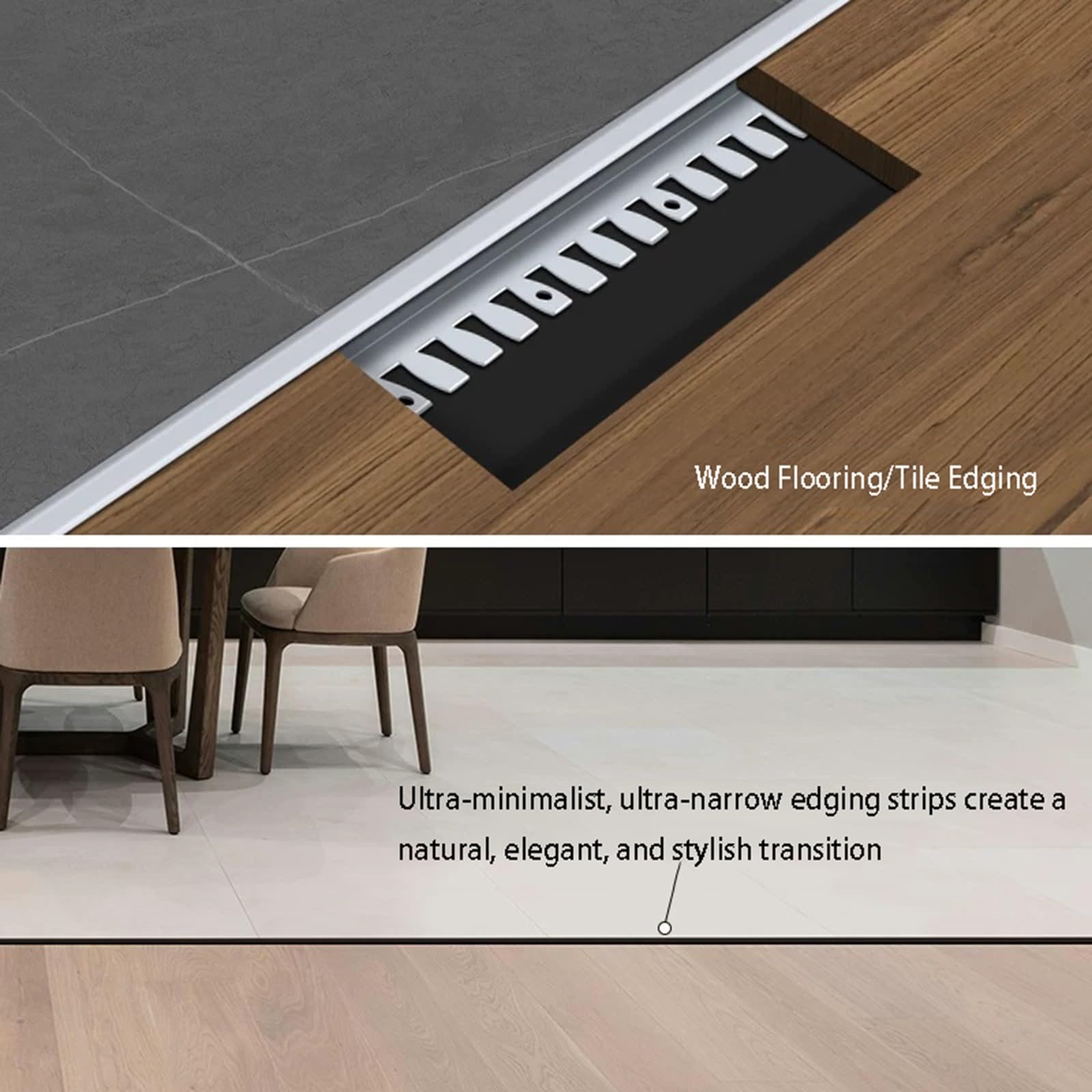 Perfil En T De Aluminio Transición De Suelos, 90 Cm × 3 Unidades; Remate Para Baldosas, Madera Y Laminados — Rellena Huecos(Matte Champagne,8.5mm*90cm)