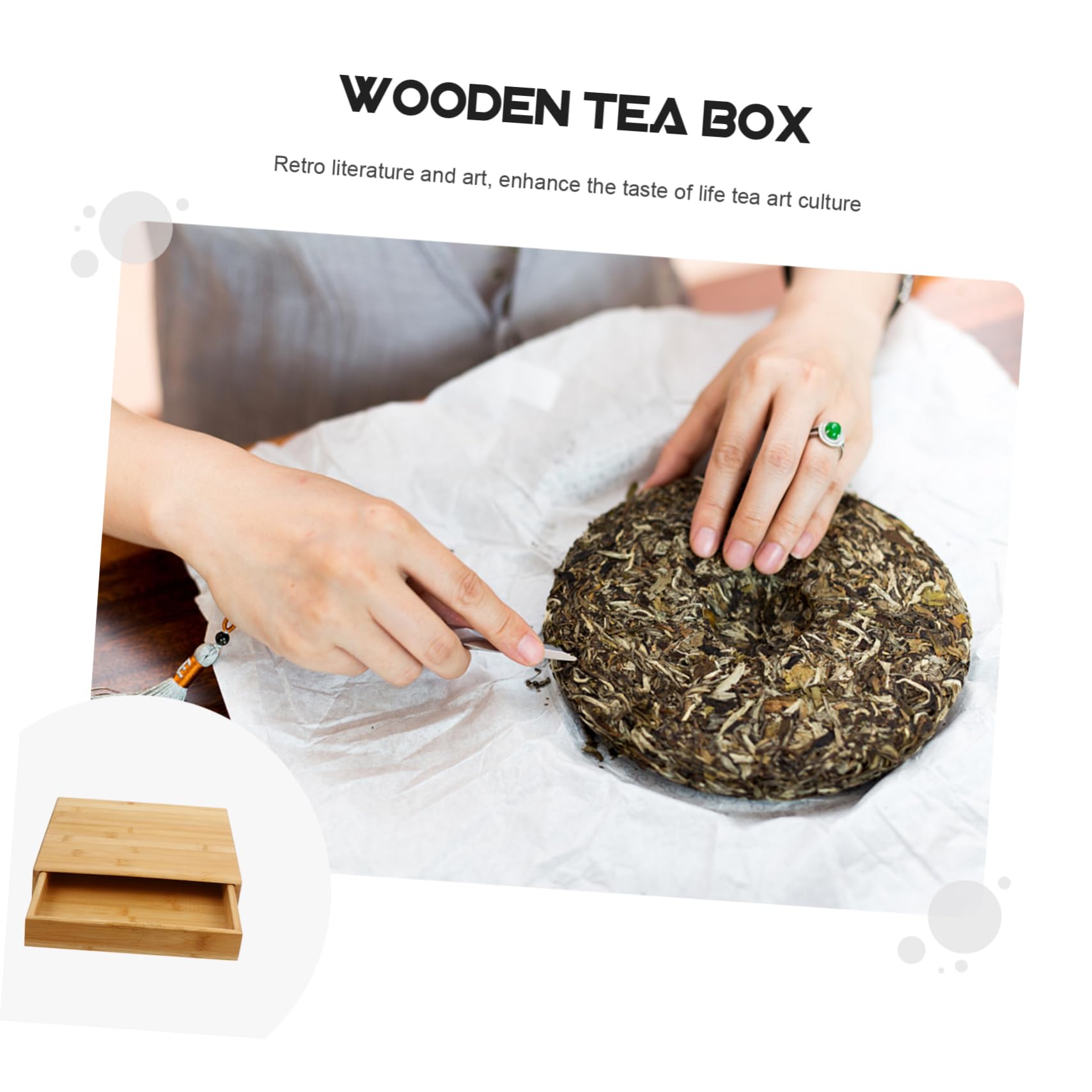 Beaupretty Caja De Madera Para Envolver Té Forma De Caja De Obsequio De Té De Madera Práctica Para Almacenar