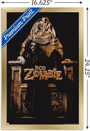 Miniatura 3 de Trends International Rob Zombie - Póster de pared de trono, 14.72 x 22.37 pulgadas, versión enmarcada en oro