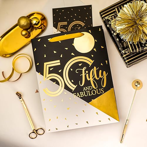 Vista 12 de WRAPAHOLIC Bolsa de regalo de cumpleaños grande de 13 pulgadas con tarjeta y papel de seda - 16 cumpleaños