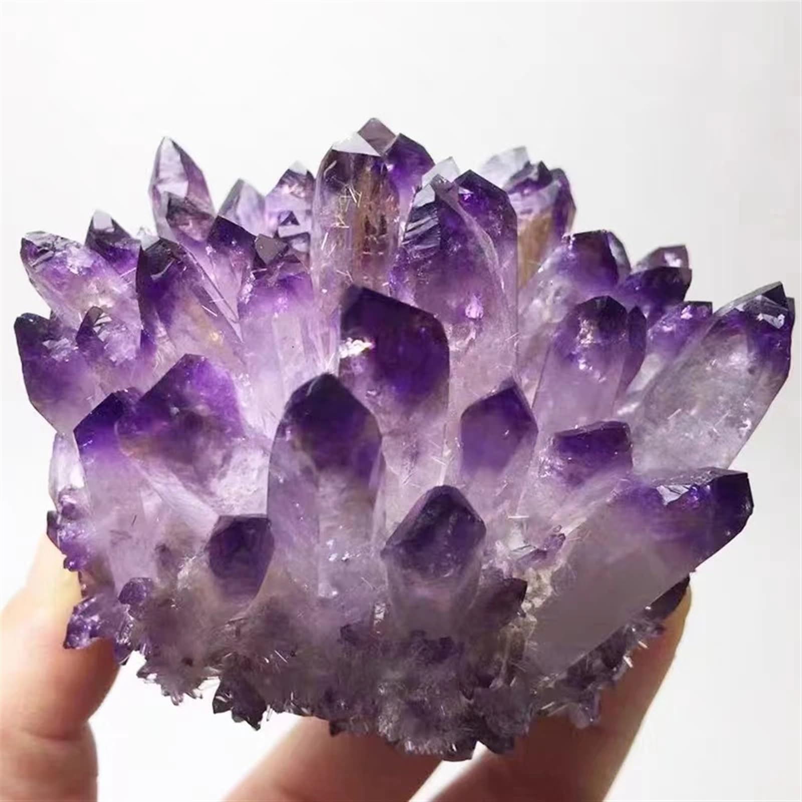 KJEBVHIRS Purple Phantom Crystal Cluster Crystal Decoration Home Office Aquarium Decoration Gift Ornaments (Size : 350-400g)