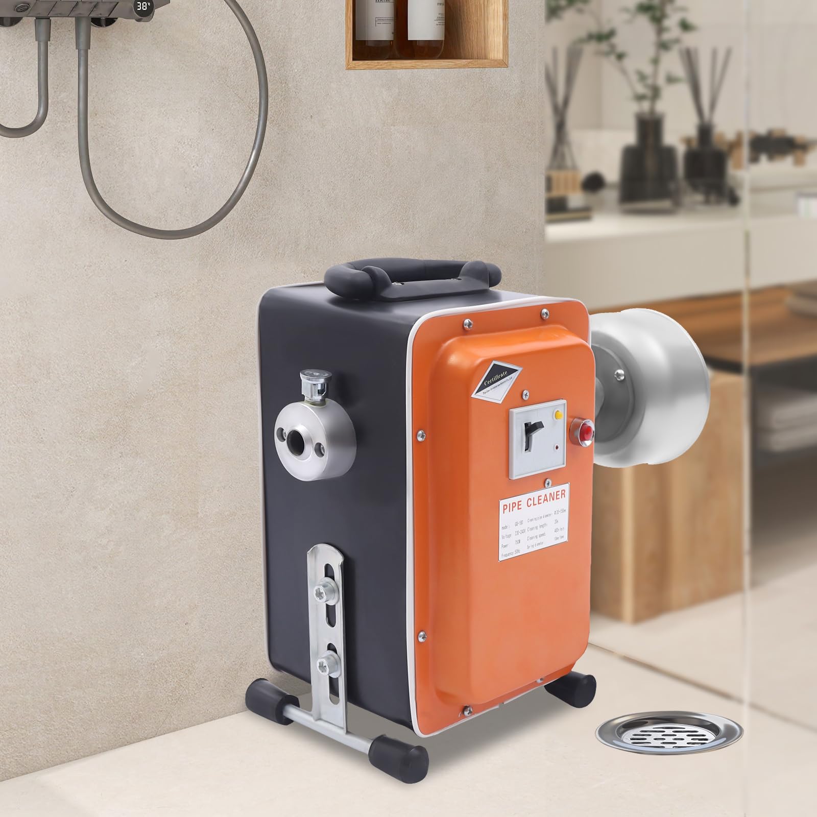 Pulitore di scarico, pulitore per tubi, spirale elettrica per acque reflue 750 W, per tubi di scarico intasati, toilette, cucina, bagno, casa, ristorante, ospitalità, regalo per proprietari di case e