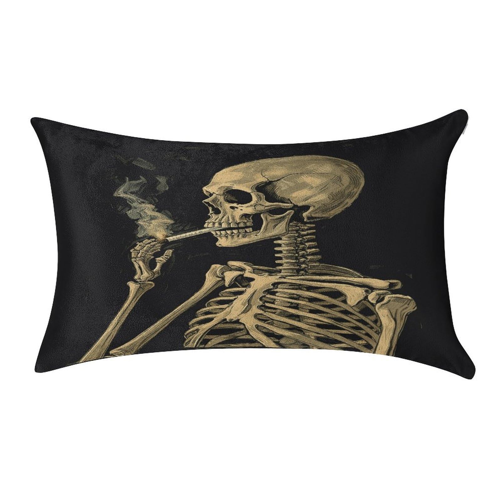 Btcowzrv Style Smoking Skeleton Pillow Cover Pillow Case Pillowcase