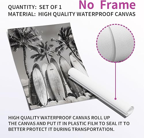 Miniatura 283 de Arte de pared de surf de moda, fotografía retro en blanco y negro, póster de surf, impresión costera, impresión vintage de surf, pósters deportivos