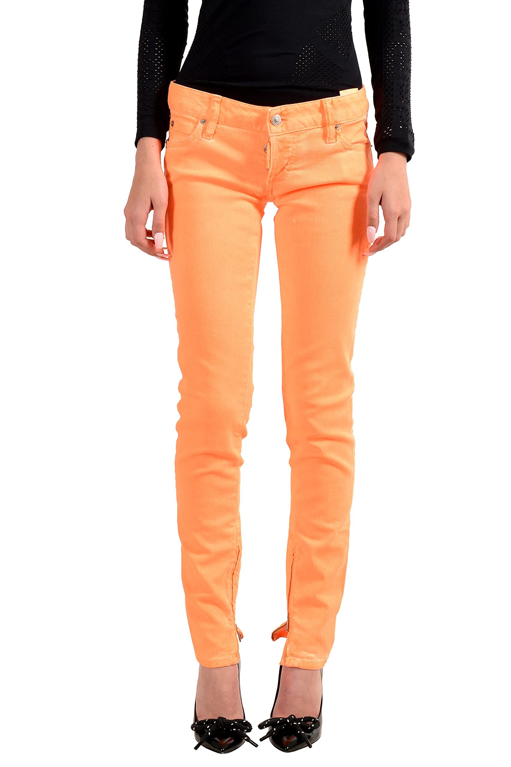 DSQUARED2 Women's Skinny Jean Colored Orange Jeans US M IT 42