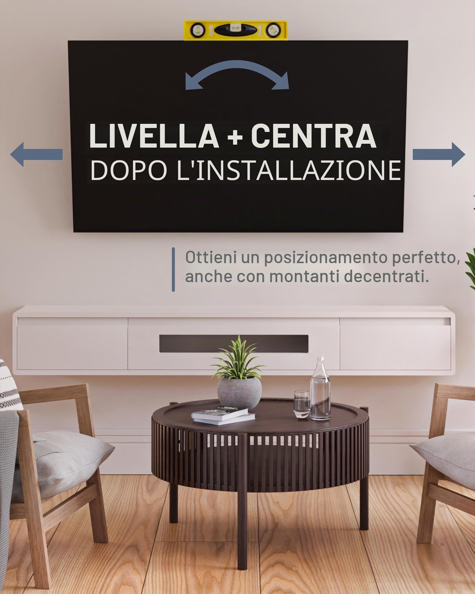 SANUS - Supporto da parete inclinabile per TV di grandi dimensioni fino a 90", supporto inclinabile di alta qualità con misura universale, prolunga liscia da 5,7" che consente la gestione dei cavi,