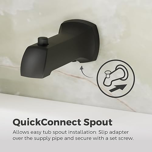 Miniatura 6 de Pfister Vaneri 8P8WS2VRISBB - Kit de molduras para bañera y ducha, válvula y cartucho incluidos, 1 mango, acabado negro mate, 8P8WS2VRISBB