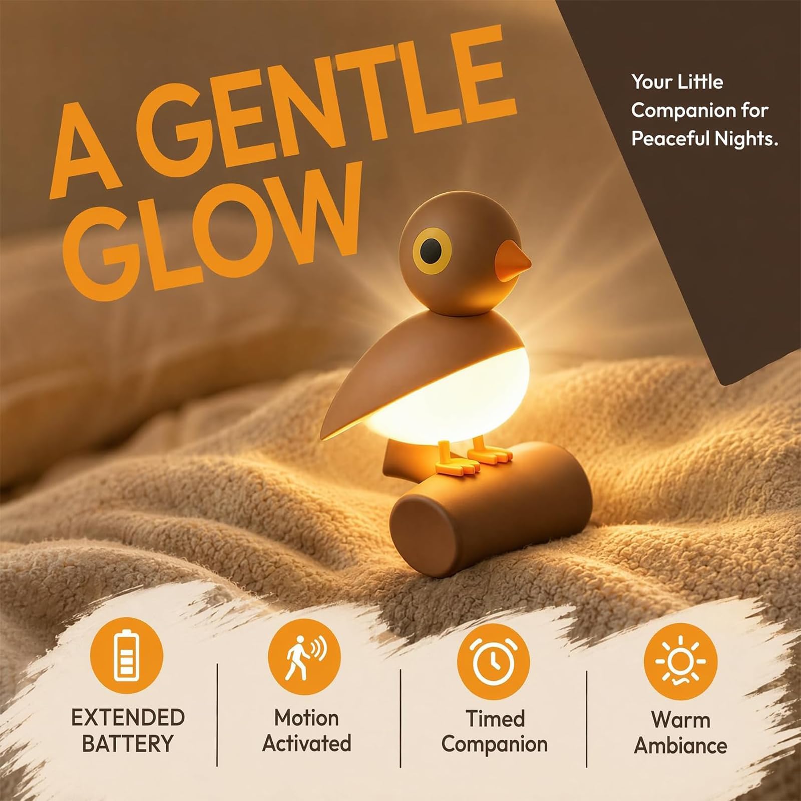 Luce notturna per uccelli con sensore di movimento, lampada LED (A+B) | magnetica con controllo touch, lampada da parete ricaricabile con timer dimmerabile, facile installazione per camera