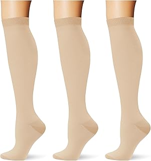 (3 pairs) Compression Socks 20-30 mmHg Long Knee High Socks for Women Men Support Athletic Travel Daily Wear
