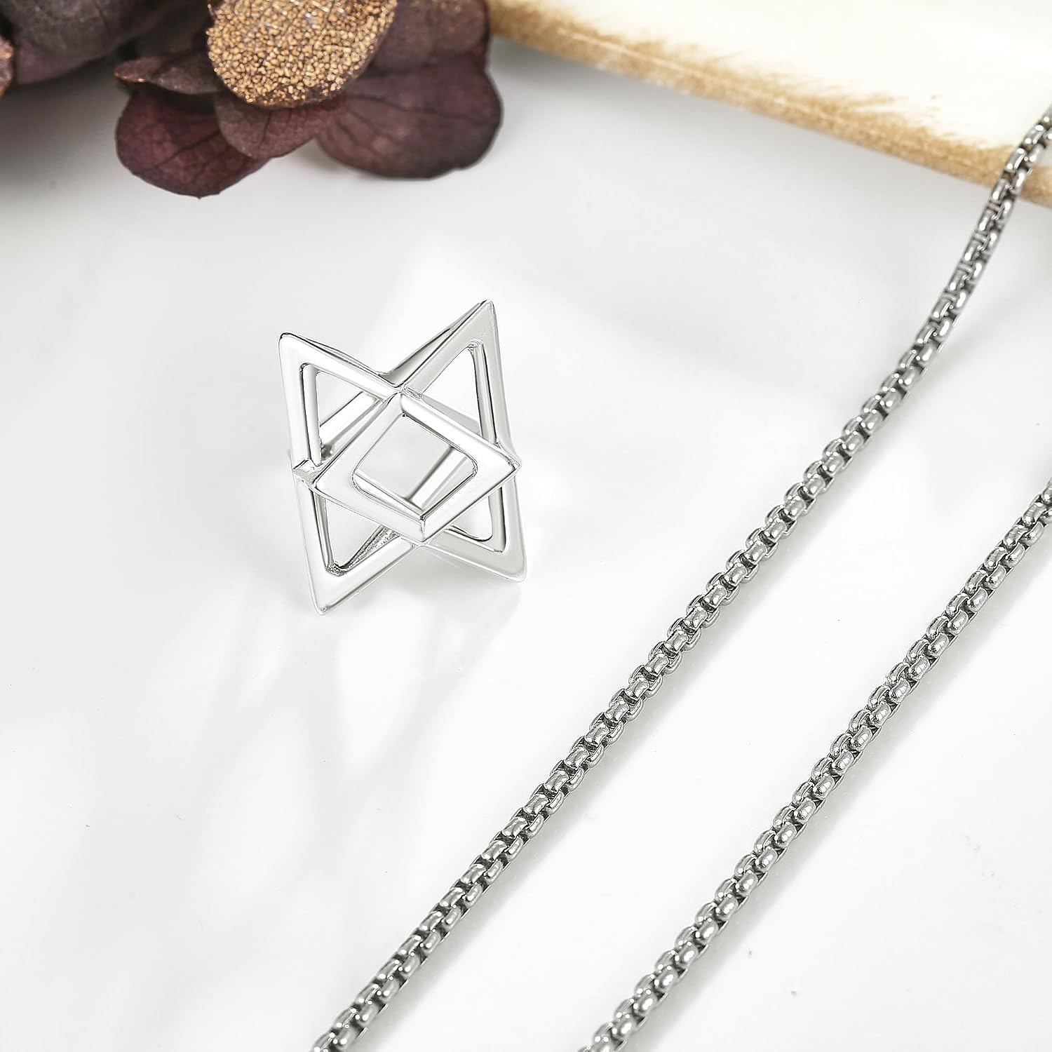 Sterling Silver Star of David Necklace - Metatron Necklace Gift for Men