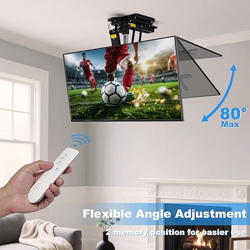 Miniatura 5 de Soporte de TV giratorio manual de 360 TOPSKY eléctrico ajustable con control remoto y aplicación, soporte de techo motorizado grande para