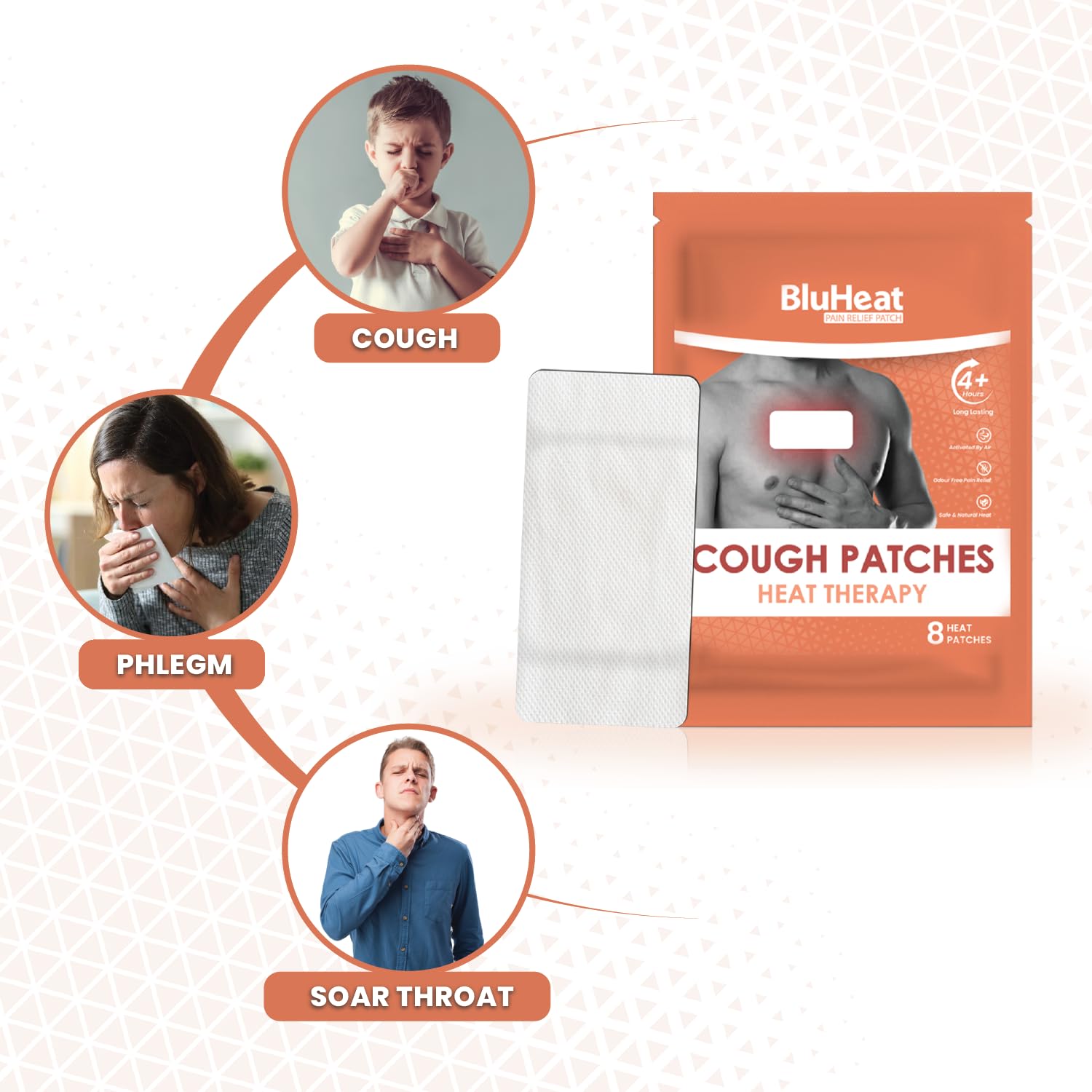 Cough Decongestion Patches 4 Large New technology Heat Therapy Patches Safe and Natural Odour-Free, Air-Activated, Long-Lasting Ideal for All Skin Types — Amazon image 6