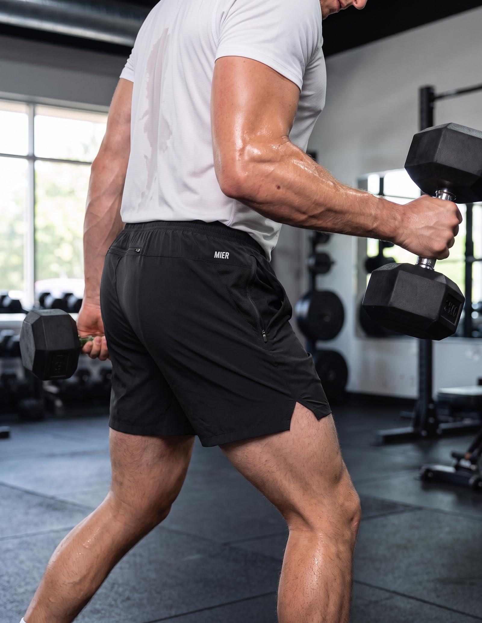 MIER Pantaloncini da Corsa da Uomo da 12,7 cm, ad Asciugatura Rapida, per Sport all'Aria Aperta, Allenamento, Pantaloncini Estivi con Tasche, Leggeri e Traspiranti
