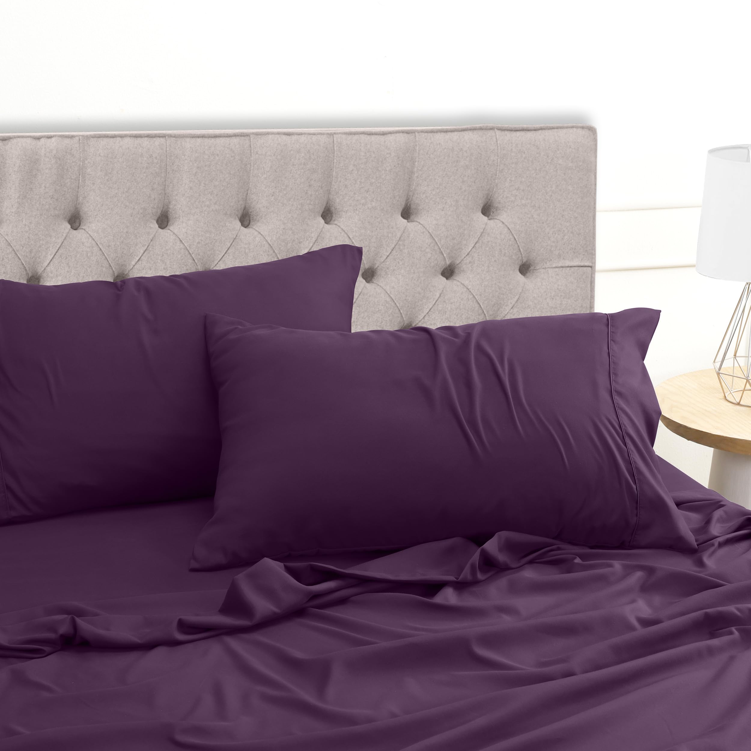 Utopia Bedding Juego de Sabanas 4 Piezas 135x190 - Poliéster Microfibra Cepillada - Oeko-Tex Certificado - Sábana Bajera, Sábana Plana y 2 Fundas de Almohada 50x75 (Cama 135, Gris) — view 110