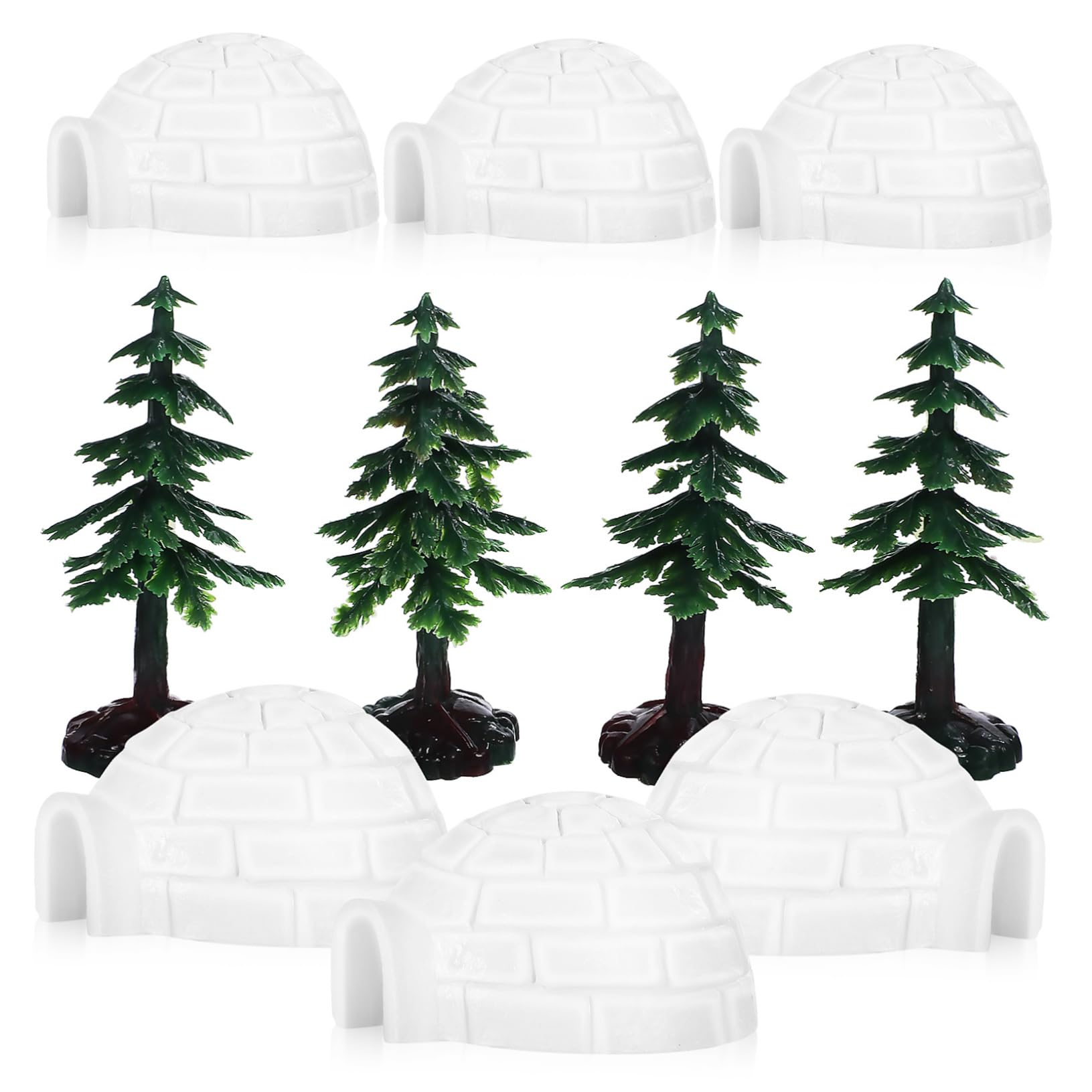 BESPORTBLE 1set Miniature Ice House Models Set Christmas Trees Realistic Figurines for Holiday Decor Easy Maintenance Versatile Display for Craft