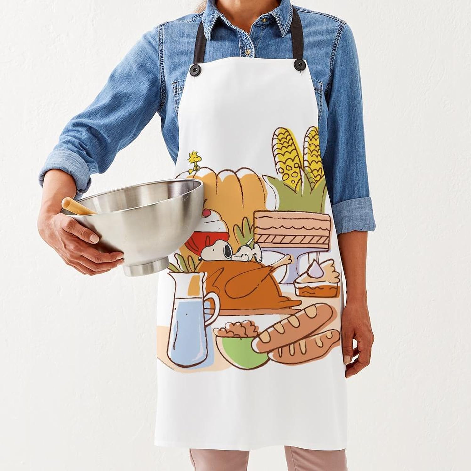 CafePress Snoopy Thanksgiving Dinner Digitally Printed Multicolor Apron