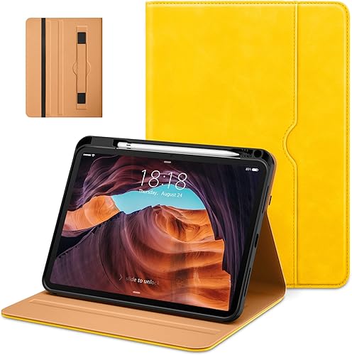 Miniatura 27 de DTTO Funda para iPad (A16) de 11ª generación de 11 pulgadas 2025, funda para iPad de 10.9 pulgadas 2022, funda de cuero prémium con soporte para Rojo