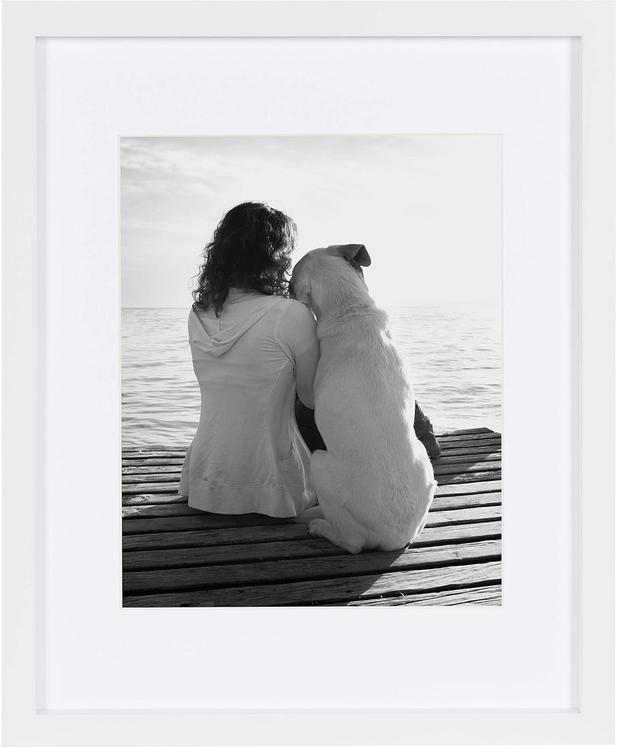 White Wood 11x14 Matted Picture Frame Set of 4