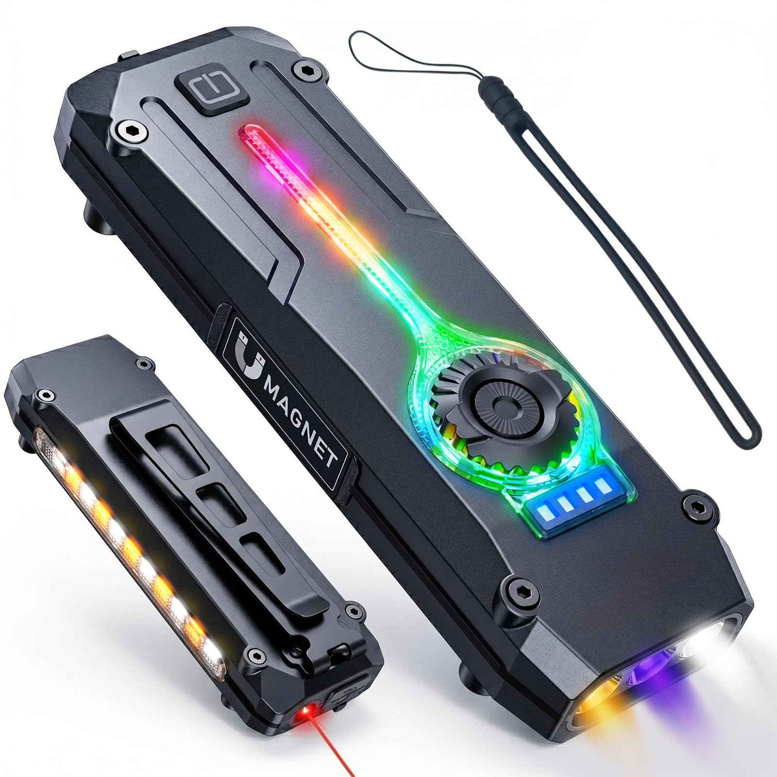 Adewalk EDC101 Taschenlampe LED Aufladbar 12 Lichtmodi 1200 LM Extrem Hell Mini Taschenlampe,72H+ Laufzeit Taktische Flashlight USB-C mit Metall Clip, Kleine Taschenlampe für Camping Outdoor Notfälle
